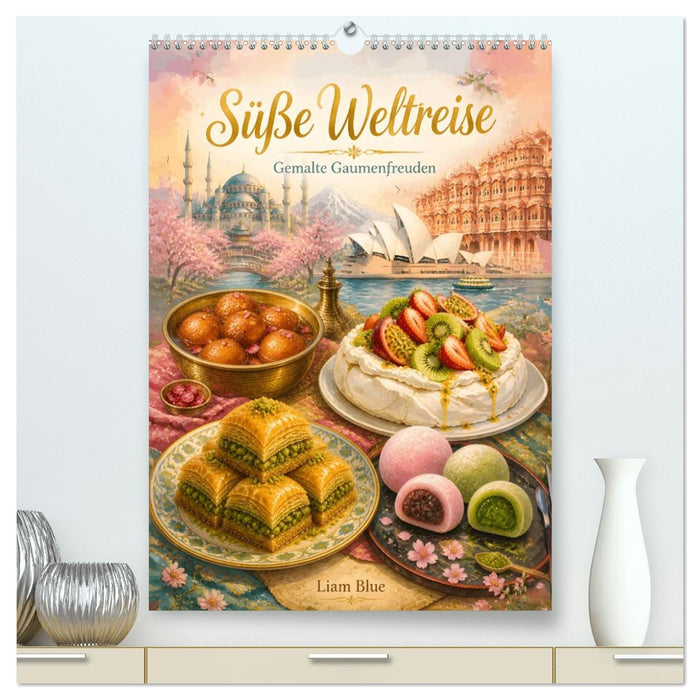 Süße Weltreise - Gemalte Gaumenfreuden (CALVENDO Premium Wandkalender 2027)