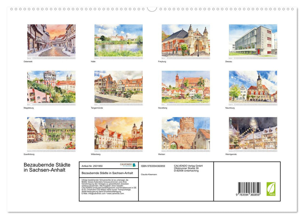 Bezaubernde Städte in Sachsen-Anhalt (CALVENDO Premium Wandkalender 2027)