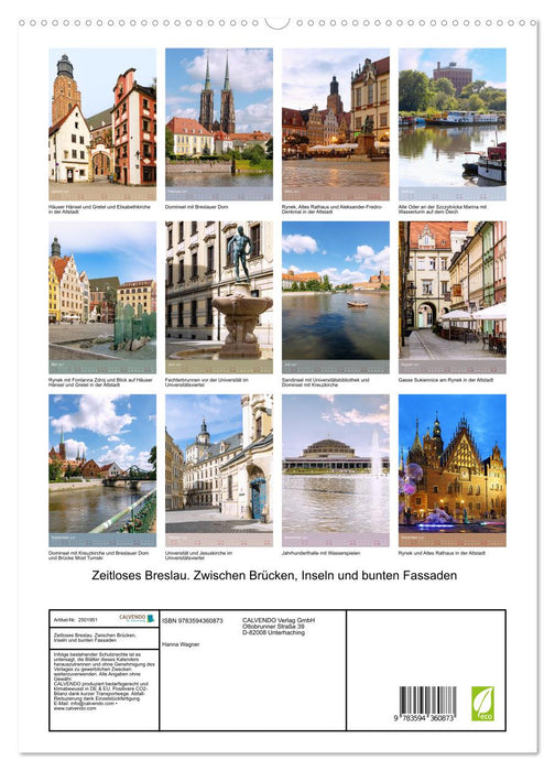 Zeitloses Breslau. Zwischen Brücken, Inseln und bunten Fassaden (CALVENDO Premium Wandkalender 2027)