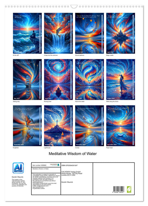 Meditative Wisdom of Water (CALVENDO Monthly Calendar 2027)