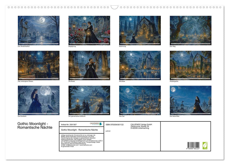 Gothic Moonlight - Romantische Nächte (CALVENDO Wandkalender 2027)