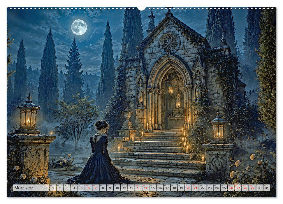 Gothic Moonlight - Romantische Nächte (CALVENDO Wandkalender 2027)