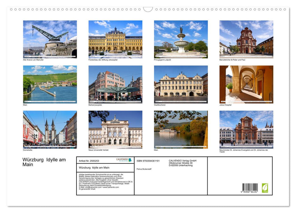 Würzburg Idylle am Main (CALVENDO Wandkalender 2027)