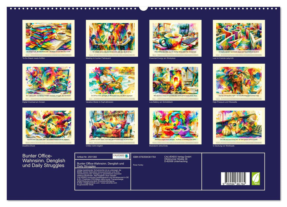 Bunter Office-Wahnsinn. Denglish und Daily Struggles (CALVENDO Premium Wandkalender 2027)