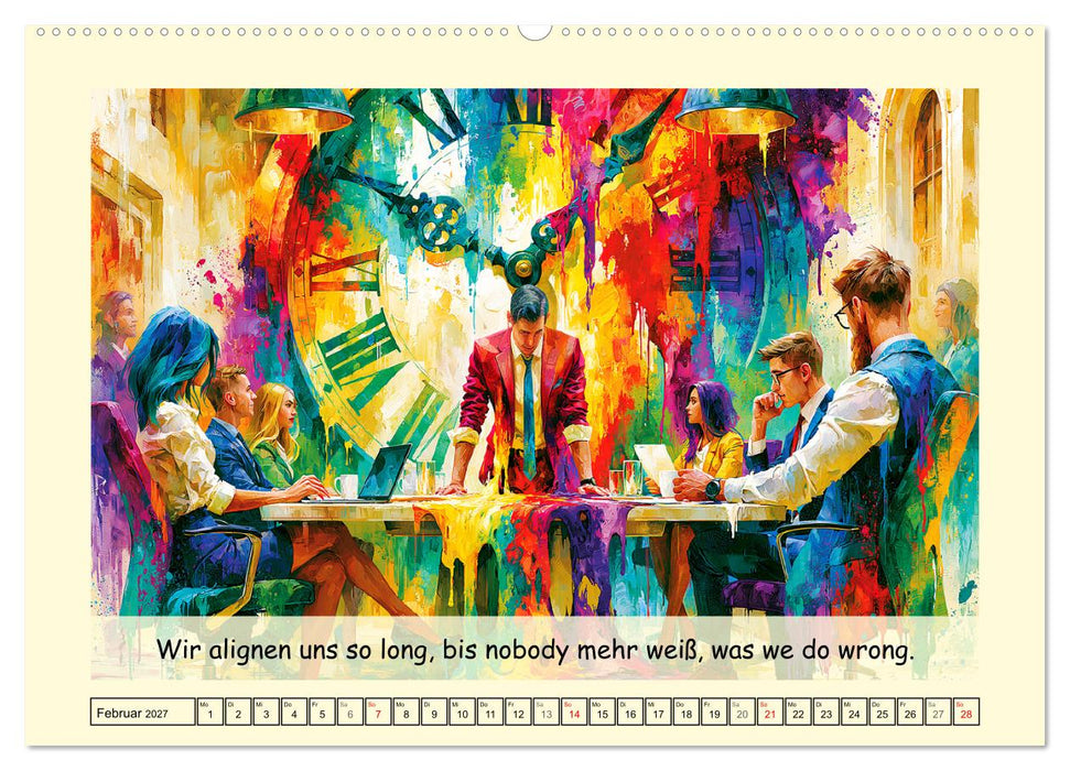 Bunter Office-Wahnsinn. Denglish und Daily Struggles (CALVENDO Premium Wandkalender 2027)