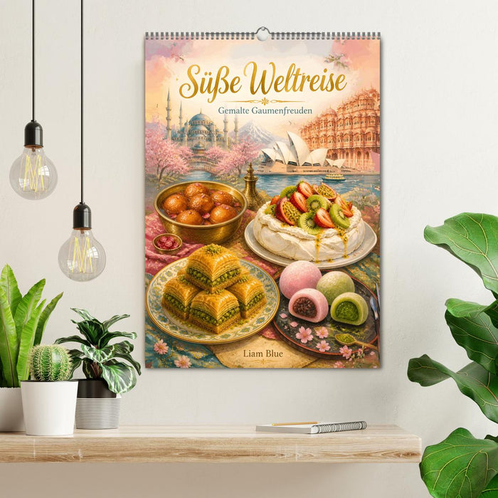Süße Weltreise - Gemalte Gaumenfreuden (CALVENDO Wandkalender 2027)