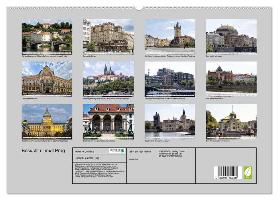 Besucht einmal Prag (CALVENDO Premium Wandkalender 2027)