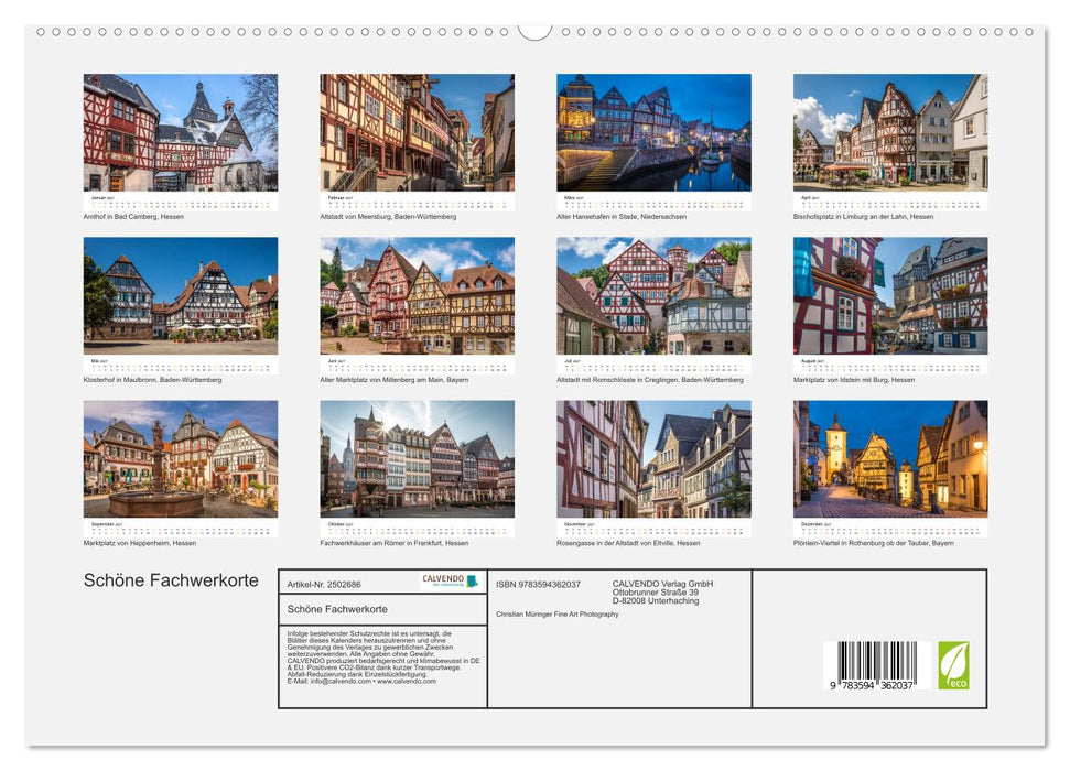 Schöne Fachwerkorte (CALVENDO Premium Wandkalender 2027)