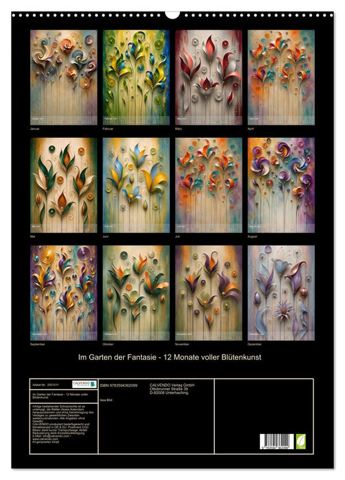 Im Garten der Fantasie - 12 Monate voller Blütenkunst (CALVENDO Wandkalender 2027)