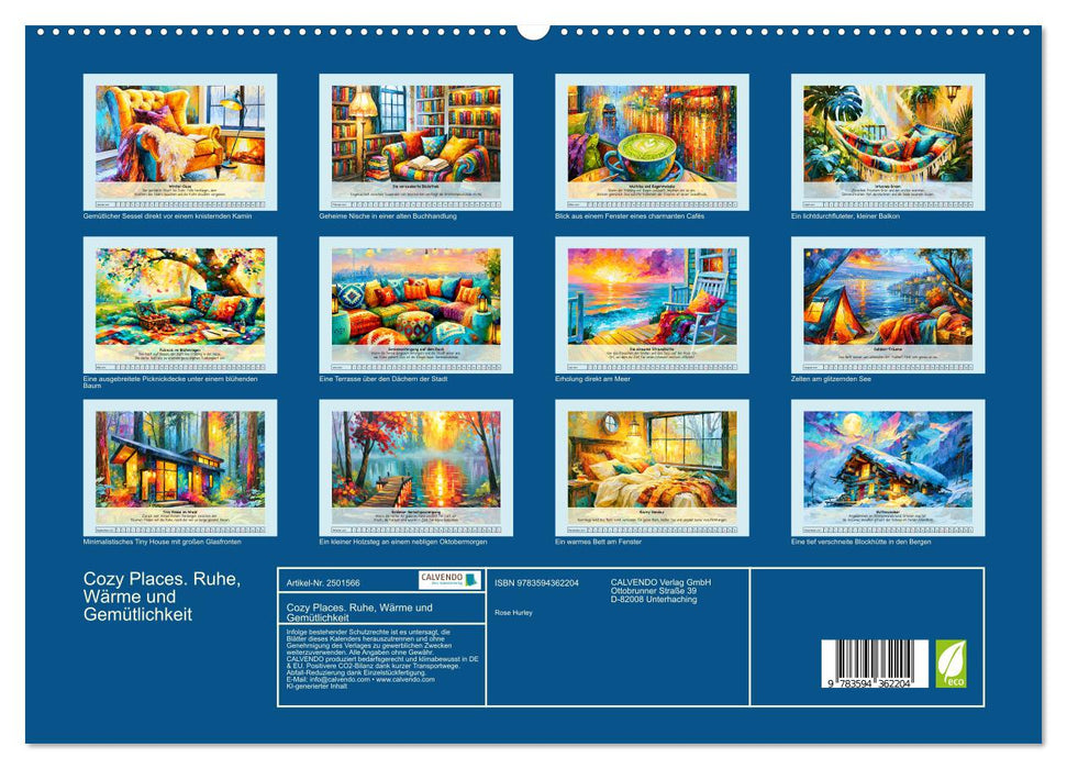 Cozy Places. Ruhe, Wärme und Gemütlichkeit (CALVENDO Premium Wandkalender 2027)