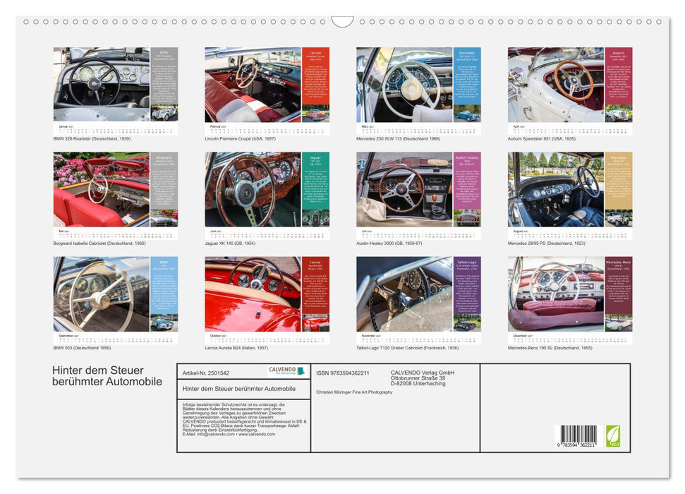 Hinter dem Steuer berühmter Automobile (CALVENDO Wandkalender 2027)