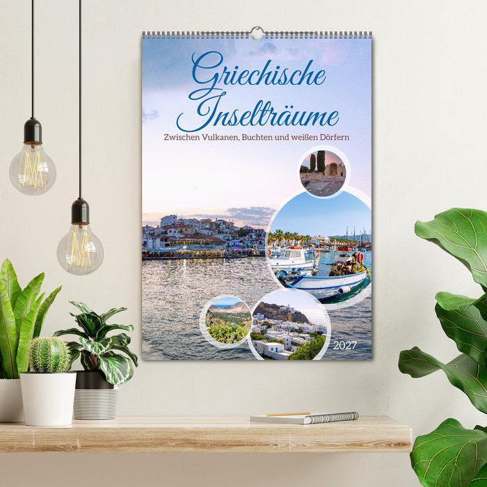 Griechische Inselträume. Zwischen Vulkanen, Buchten und weißen Dörfern (CALVENDO Wandkalender 2027)