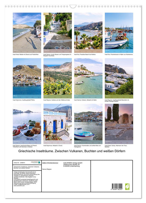 Griechische Inselträume. Zwischen Vulkanen, Buchten und weißen Dörfern (CALVENDO Wandkalender 2027)