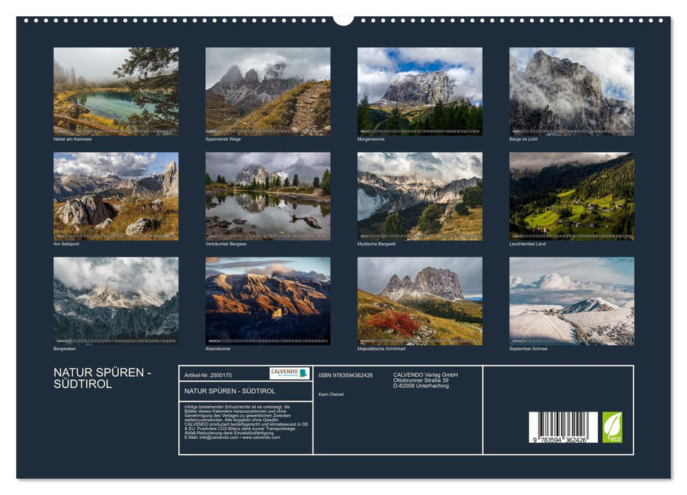 NATUR SPÜREN - SÜDTIROL (CALVENDO Premium Wandkalender 2027)