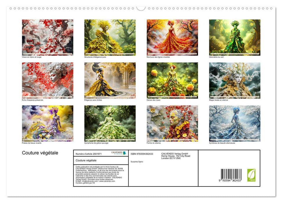 Couture végétale (CALVENDO Calendrier supérieur 2027)