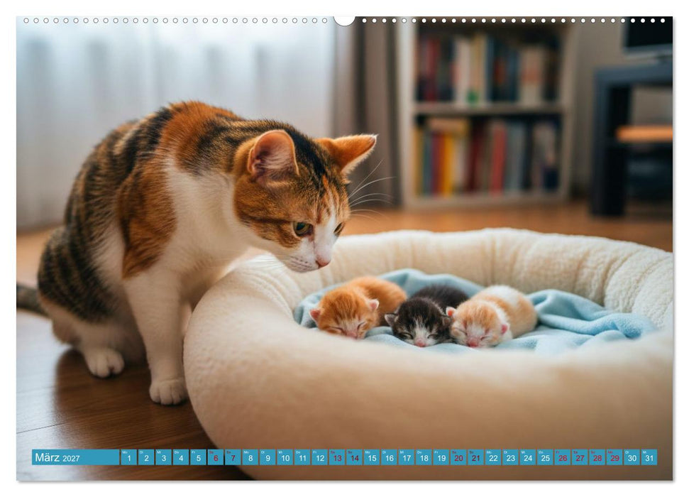 Besuch im Katzenkörbchen (CALVENDO Premium Wandkalender 2027)