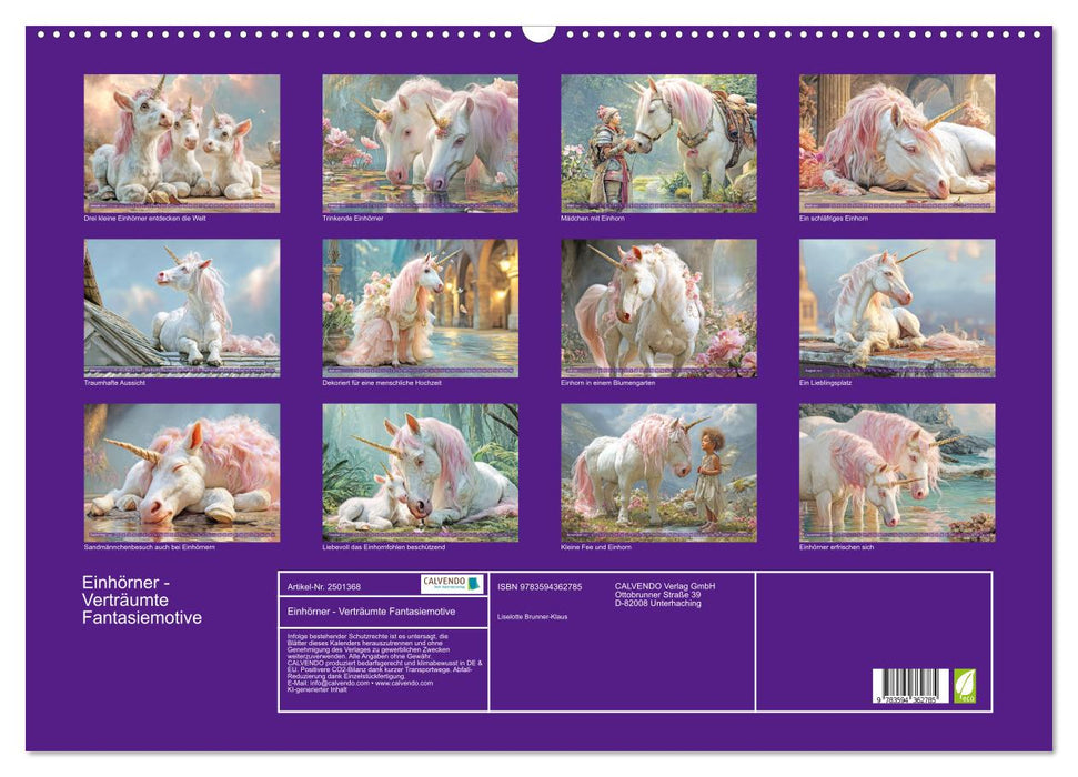 Einhörner - Verträumte Fantasiemotive (CALVENDO Wandkalender 2027)