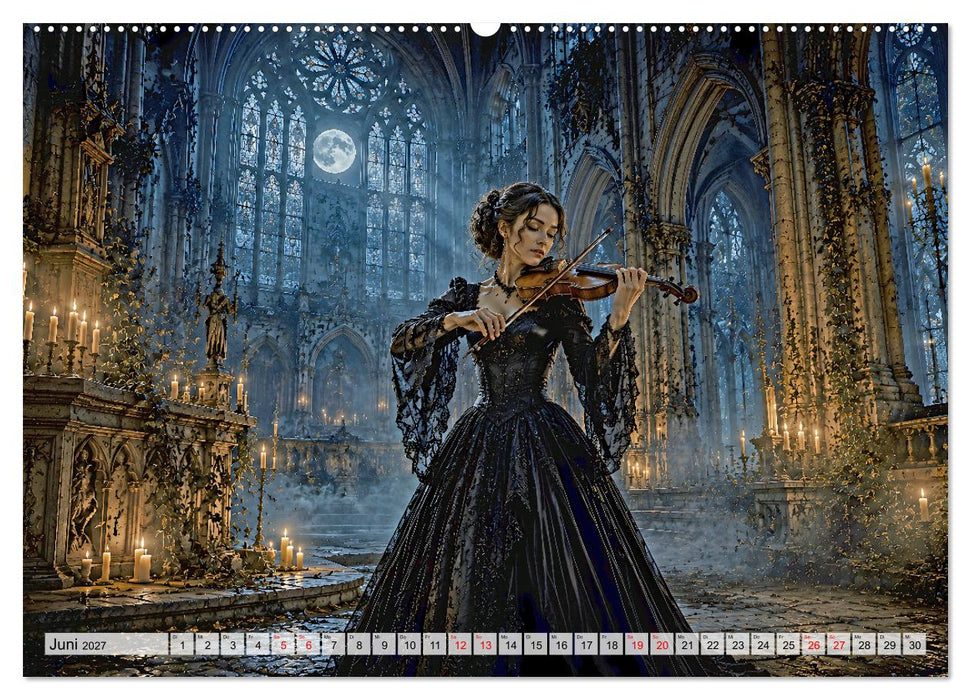 Gothic Moonlight - Romantische Nächte (CALVENDO Premium Wandkalender 2027)