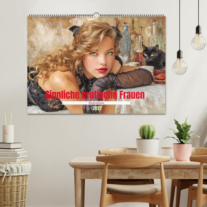 Sinnliche erotische Frauen - Illustrationen (CALVENDO Wandkalender 2027)