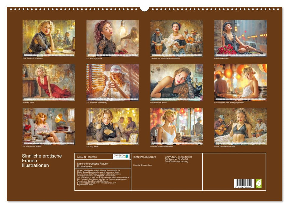Sinnliche erotische Frauen - Illustrationen (CALVENDO Wandkalender 2027)
