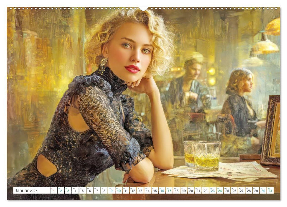 Sinnliche erotische Frauen - Illustrationen (CALVENDO Wandkalender 2027)