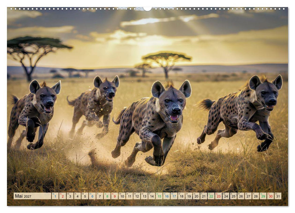 Tüpfelhyänen - Jäger der Savanne (CALVENDO Premium Wandkalender 2027)