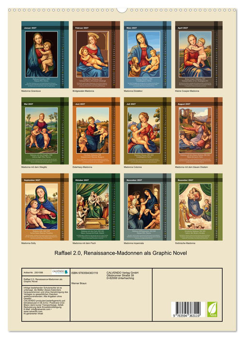 Raffael 2.0, Renaissance-Madonnen als Graphic Novel (CALVENDO Premium Wandkalender 2027)