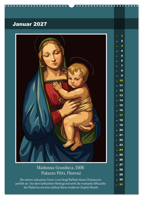 Raffael 2.0, Renaissance-Madonnen als Graphic Novel (CALVENDO Premium Wandkalender 2027)