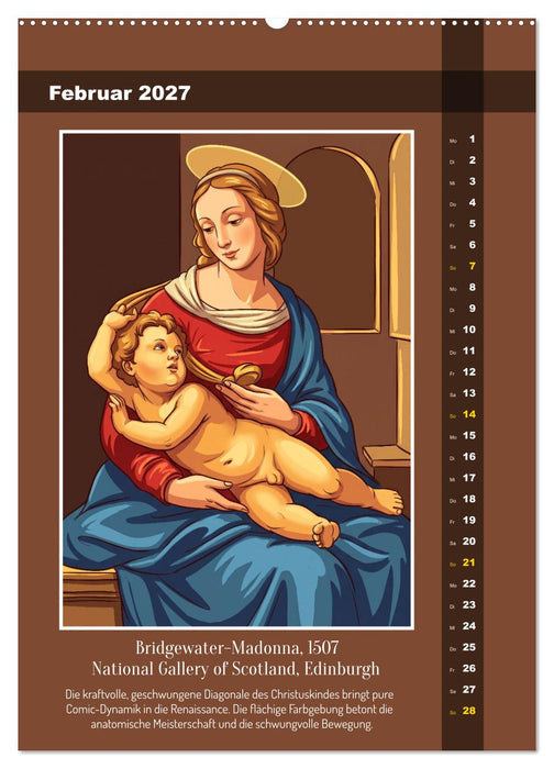 Raffael 2.0, Renaissance-Madonnen als Graphic Novel (CALVENDO Premium Wandkalender 2027)
