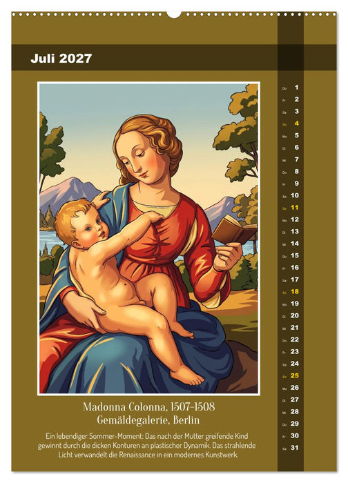 Raffael 2.0, Renaissance-Madonnen als Graphic Novel (CALVENDO Premium Wandkalender 2027)