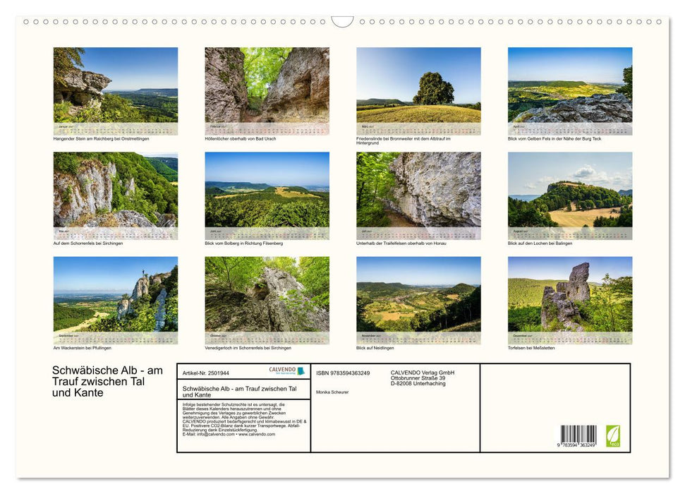 Schwäbische Alb - am Trauf zwischen Tal und Kante (CALVENDO Wandkalender 2027)