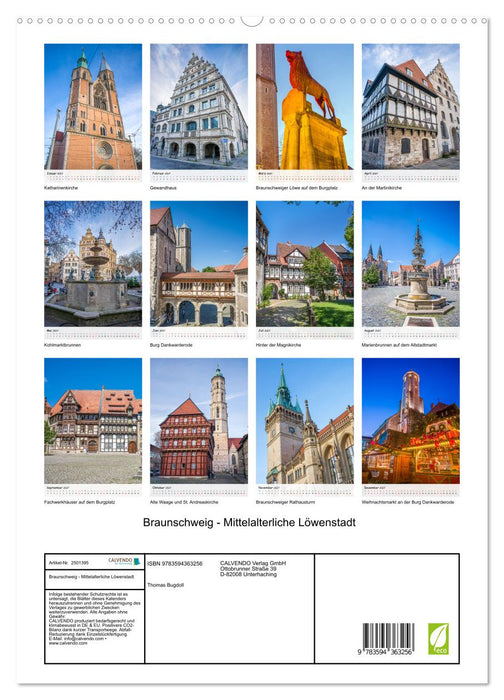 Braunschweig - Mittelalterliche Löwenstadt (CALVENDO Premium Wandkalender 2027)