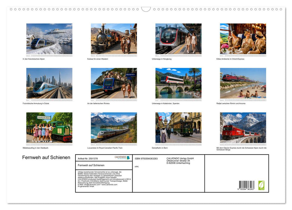 Fernweh auf Schienen (CALVENDO Wandkalender 2027)
