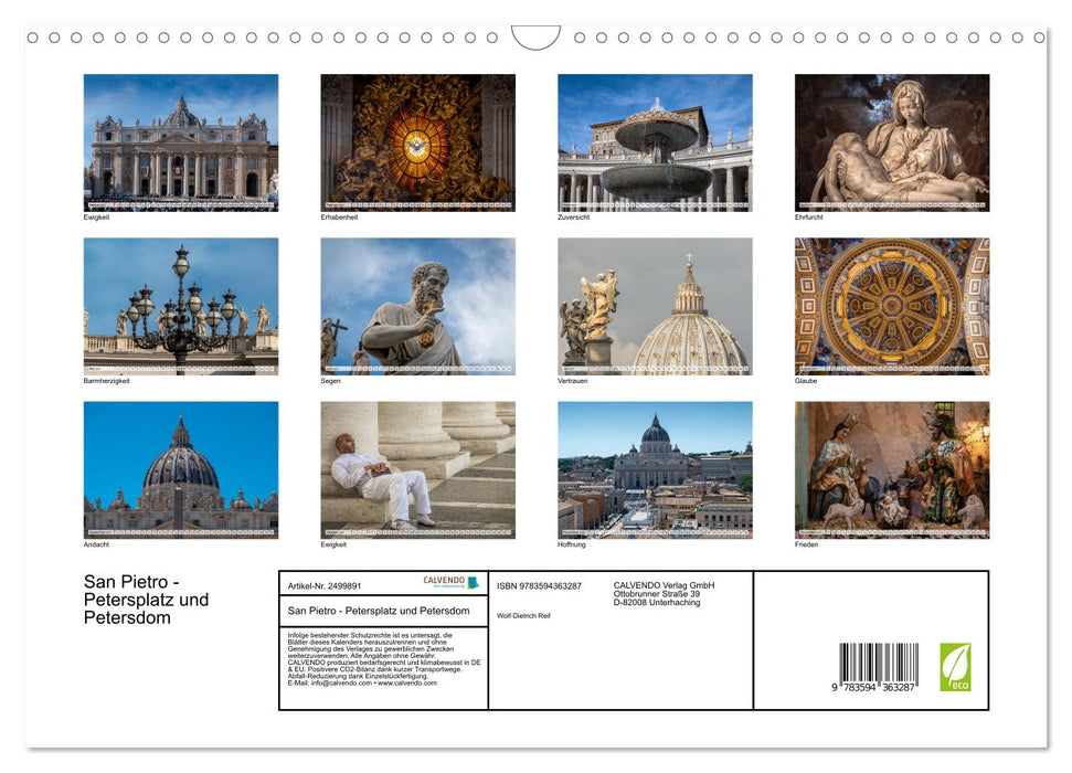San Pietro - Petersplatz und Petersdom (CALVENDO Wandkalender 2027)