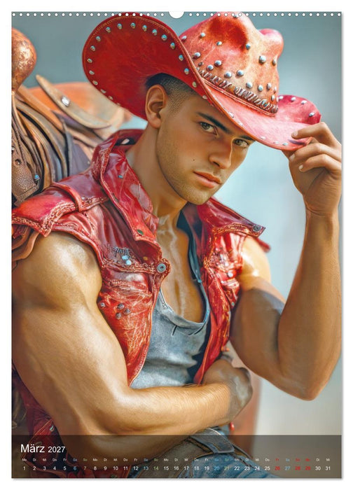 Cowboy Erotik - Männerportraits (CALVENDO Premium Wandkalender 2027)