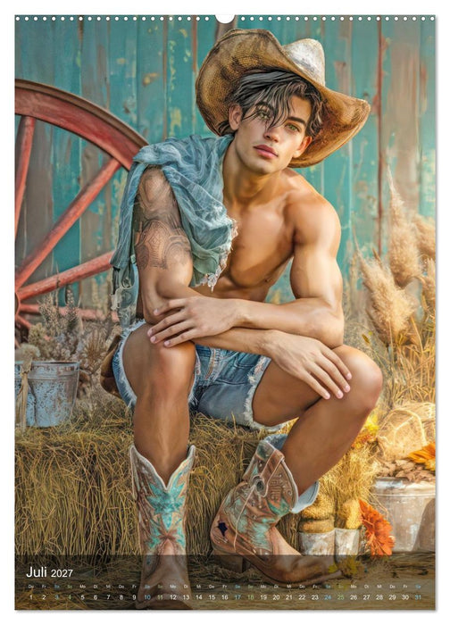 Cowboy Erotik - Männerportraits (CALVENDO Premium Wandkalender 2027)