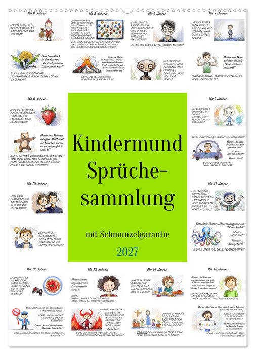 Kindermund - Sprüchesammlung mit Schmunzelgarantie (CALVENDO Wandkalender 2027)