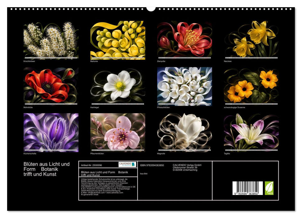 Blüten aus Licht und Form Botanik trifft und Kunst (CALVENDO Premium Wandkalender 2027)