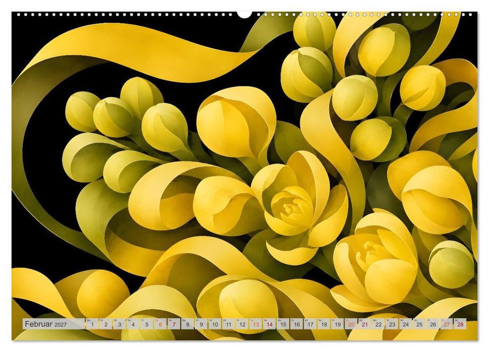 Blüten aus Licht und Form Botanik trifft und Kunst (CALVENDO Premium Wandkalender 2027)
