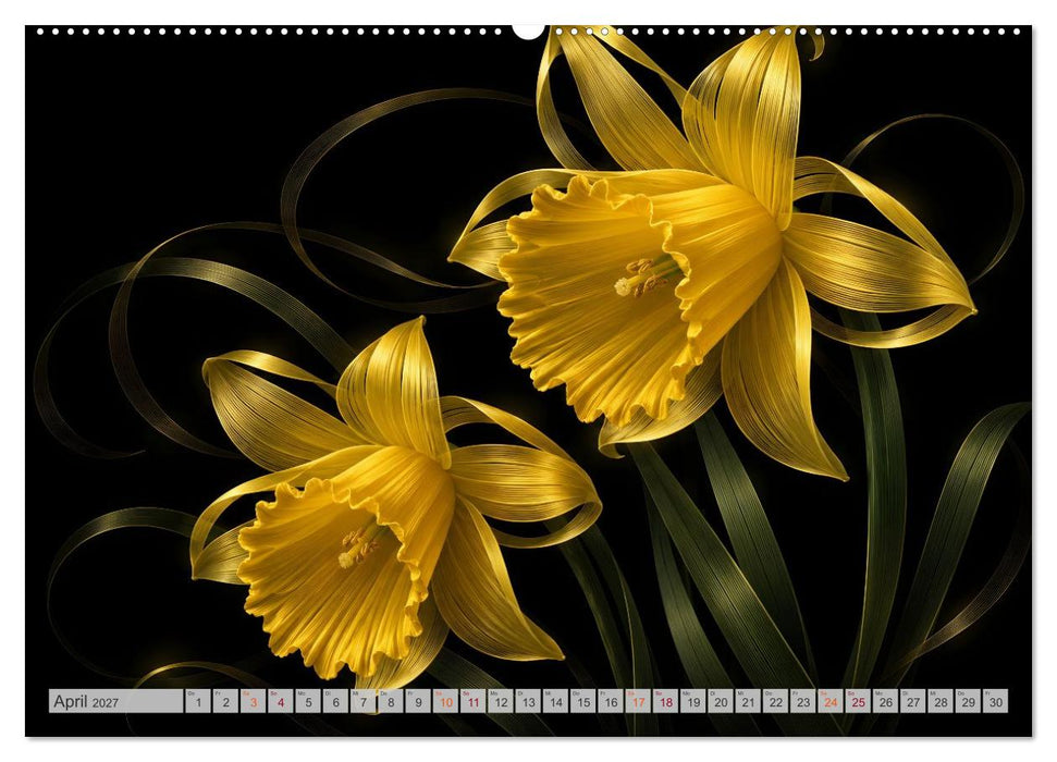 Blüten aus Licht und Form Botanik trifft und Kunst (CALVENDO Premium Wandkalender 2027)