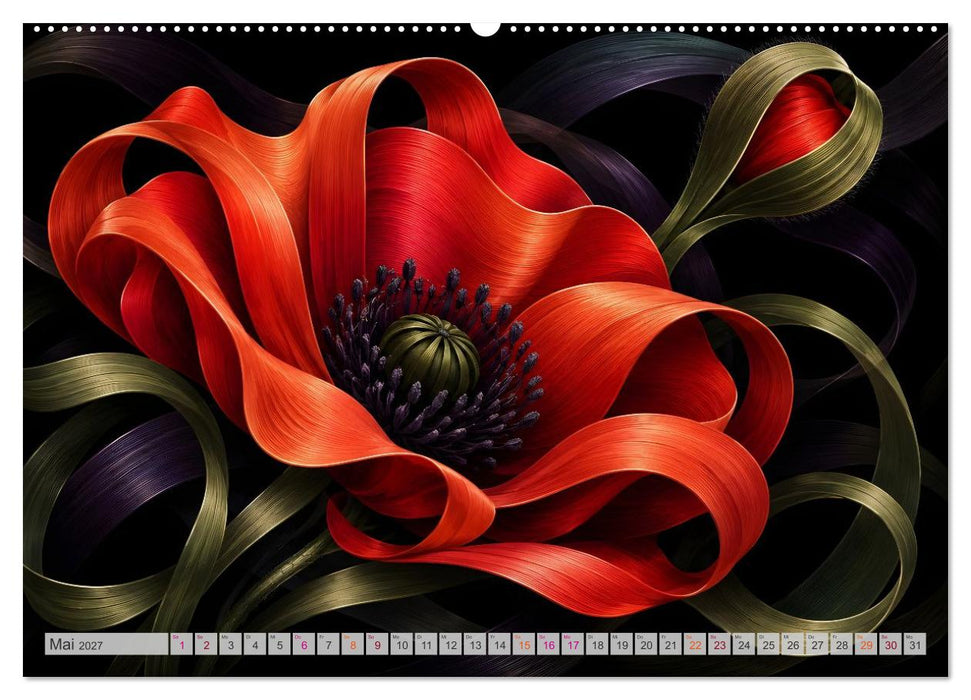 Blüten aus Licht und Form Botanik trifft und Kunst (CALVENDO Premium Wandkalender 2027)