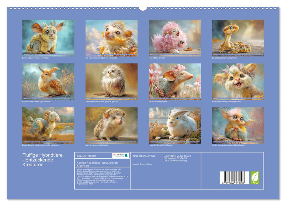 Fluffige Hybridtiere - Entzückende Kreaturen (CALVENDO Premium Wandkalender 2027)