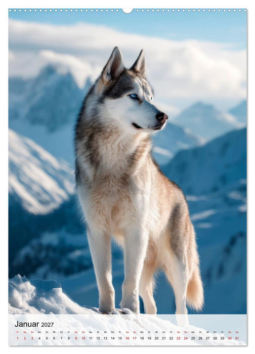 Huskys im Fokus (CALVENDO Premium Wandkalender 2027)