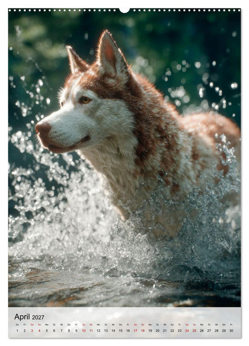 Huskys im Fokus (CALVENDO Premium Wandkalender 2027)