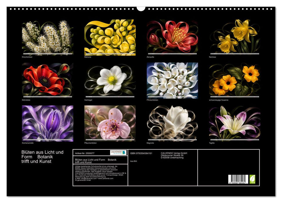 Blüten aus Licht und Form Botanik trifft und Kunst (CALVENDO Wandkalender 2027)