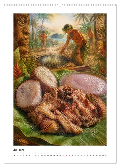 Aloha Küche - Gemalte Gaumenfreuden (CALVENDO Premium Wandkalender 2027)