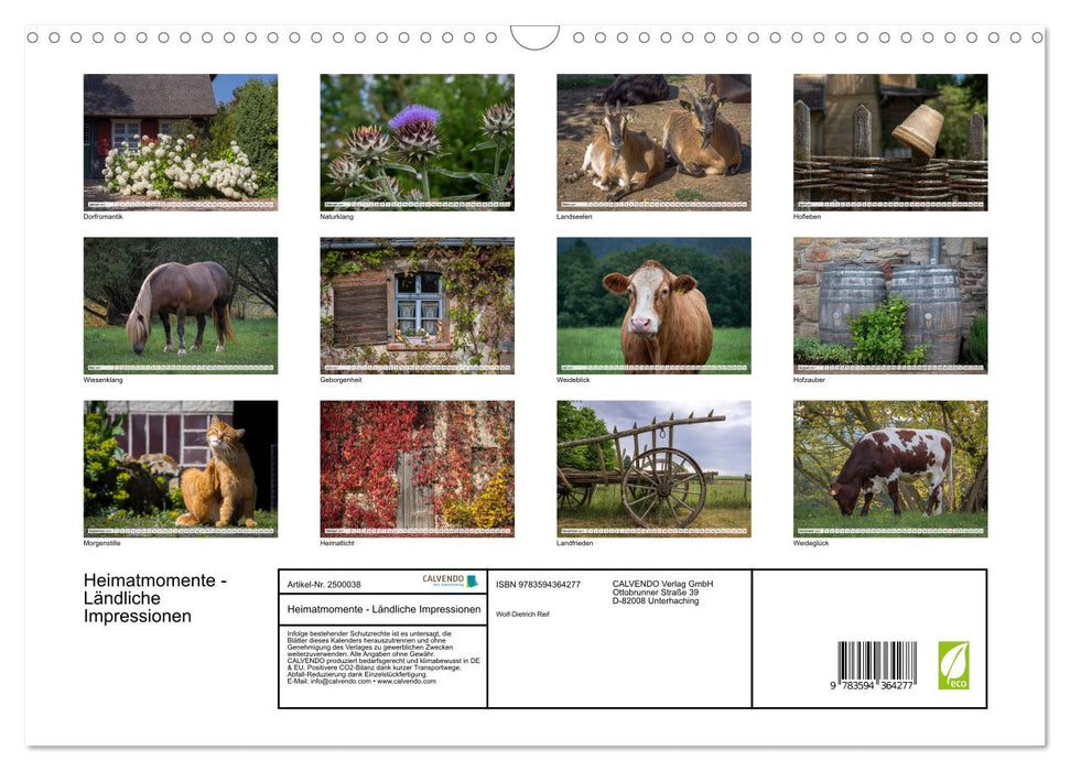 Heimatmomente - Ländliche Impressionen (CALVENDO Wandkalender 2027)