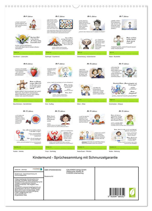 Kindermund - Sprüchesammlung mit Schmunzelgarantie (CALVENDO Premium Wandkalender 2027)
