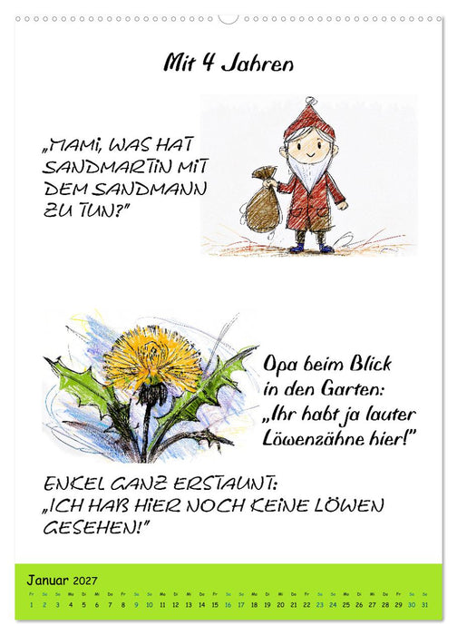 Kindermund - Sprüchesammlung mit Schmunzelgarantie (CALVENDO Premium Wandkalender 2027)