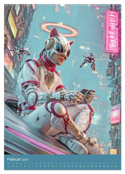 Cyberpunk - Futuristische Neonwelt (CALVENDO Wandkalender 2027)